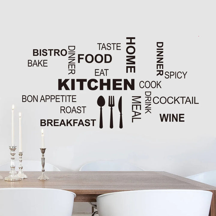 Art Quotes Kitchen Wall Stickers Vinyl Waterproof Decal food Sticker For cooking house Decoration Mural wall stickers wallpaper