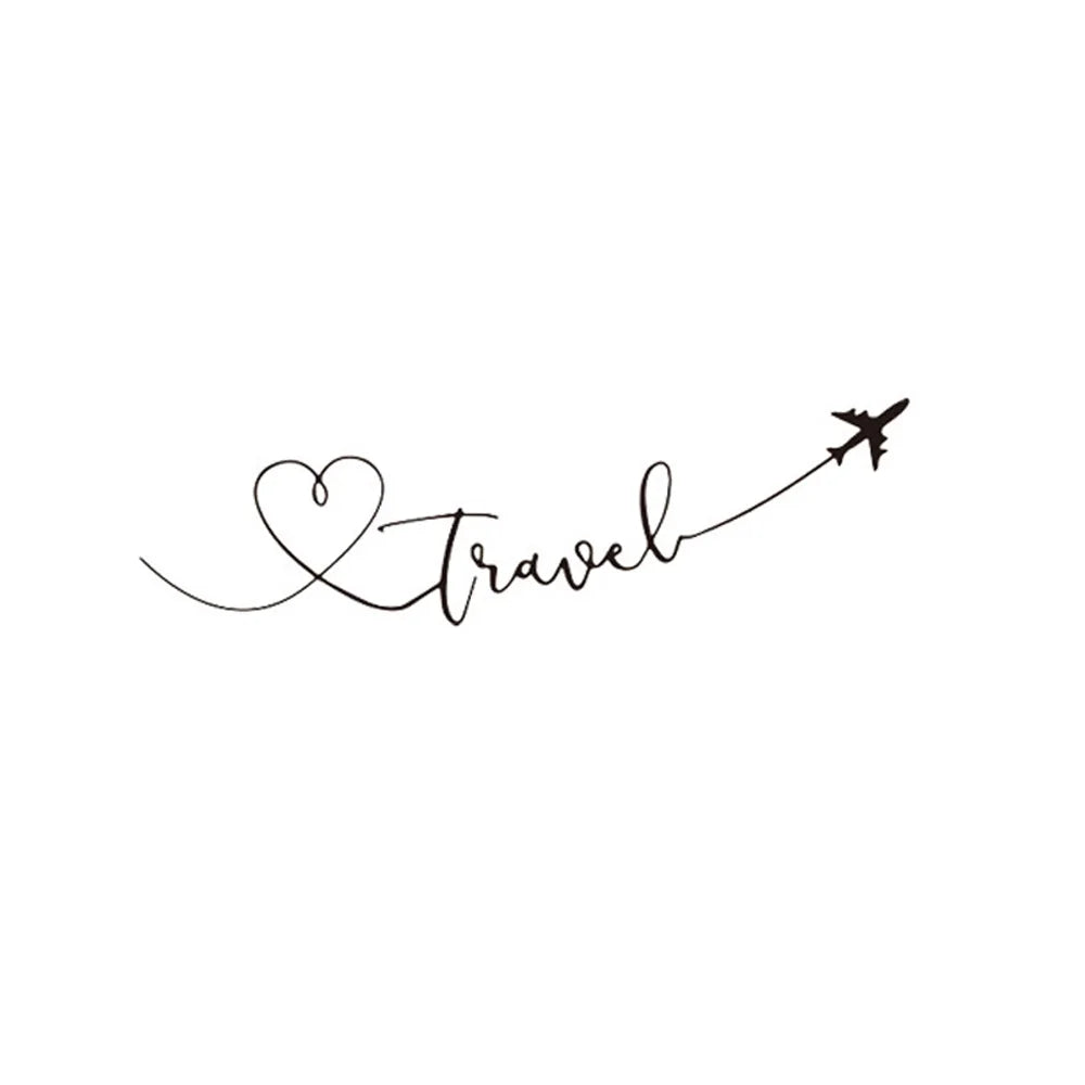 Creative Travel Theme Wall Stickers Art Font Bedroom Living Room Decoration Decals Hand Carved Background Home Decor Wallpaper