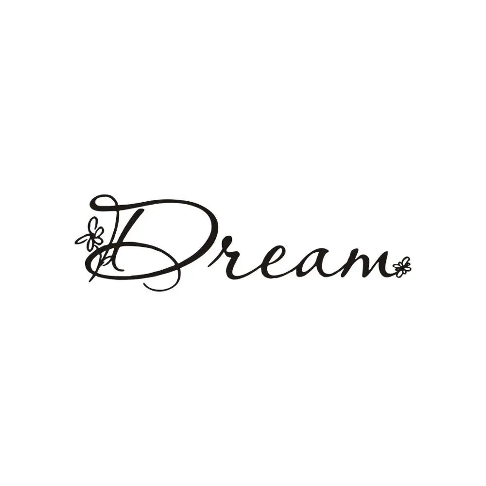 English Art Font Dream Wall Sticker Living Room Bedroom Home Decoration Showcase Decals Self-adhesive Creative Pattern Wallpaper