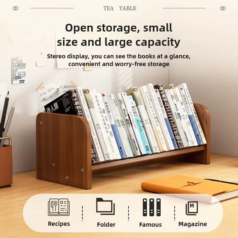 Desktop bookshelf storage rack, student home desk, small book stand storage rack, bedroom desk, simple book rack