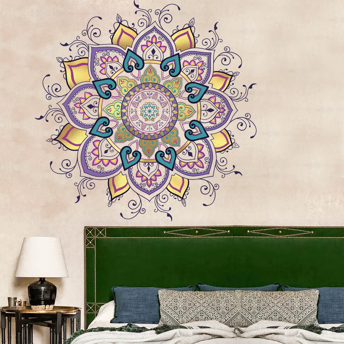 Bohemian Wall Decal Mandala Headboard Decals Bedroom Yoga Studio Meditation Room Home Decor Window Art Vinyl Stickers