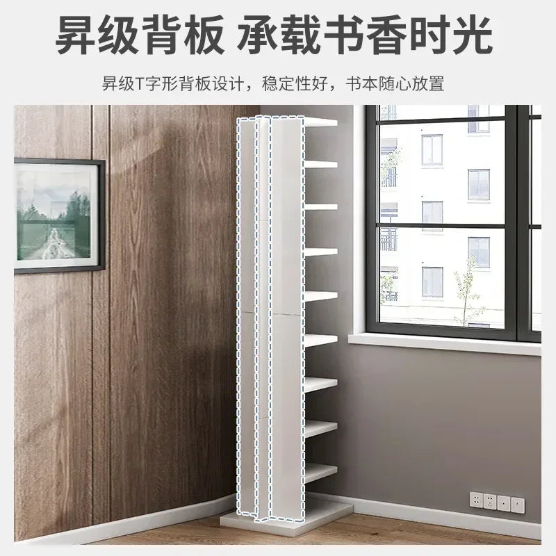 Modern 6 Shelf Tall Bookshelf White Books Rack Floor Simple Industrial Child Book Shelf for Home Bookcases Furniture Book Rack