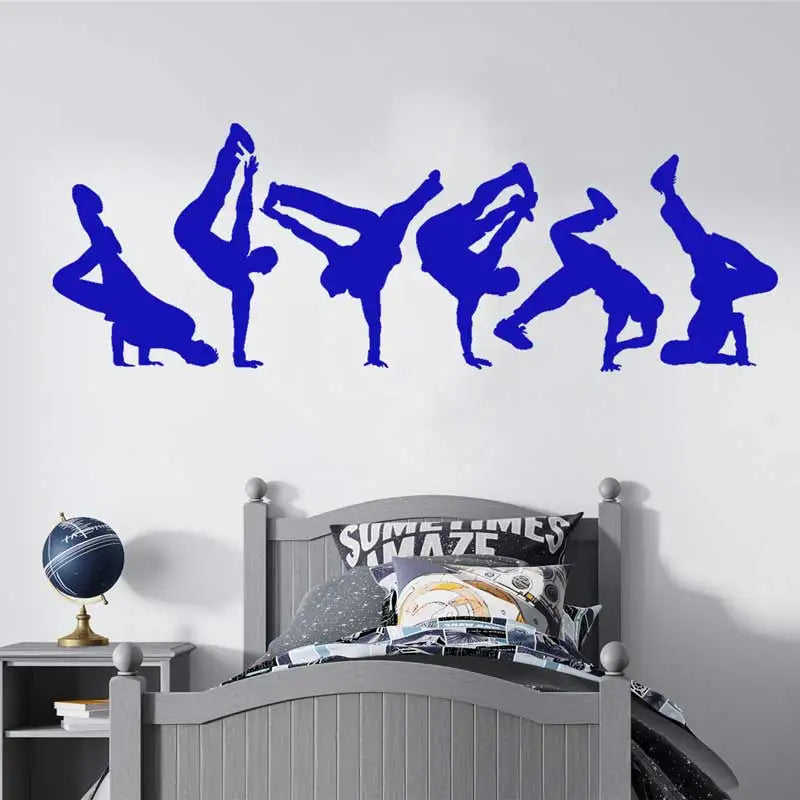 Breakdancing Silhouette Street Dance Vinyl Wall Decals Home Teens Dancing Hobby Kids Room Bedroom Decor Stickers Murals Gifts 10