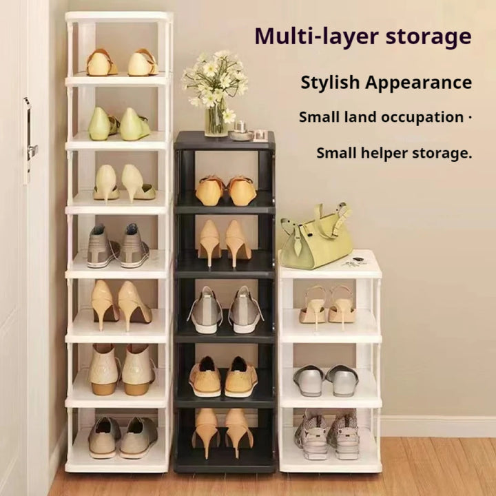 Narrow DIY Shoe Rack Multi-layer Large-capacity Plastic Shoe Rack Stackable Entrance Shoe Rack Save Space For Door Mouth