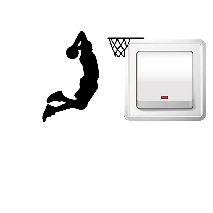 1 pc diy Cartoon music band or sports switch decor Decals Home Decor For bedroom Decoration Waterproof Wall Art Decal