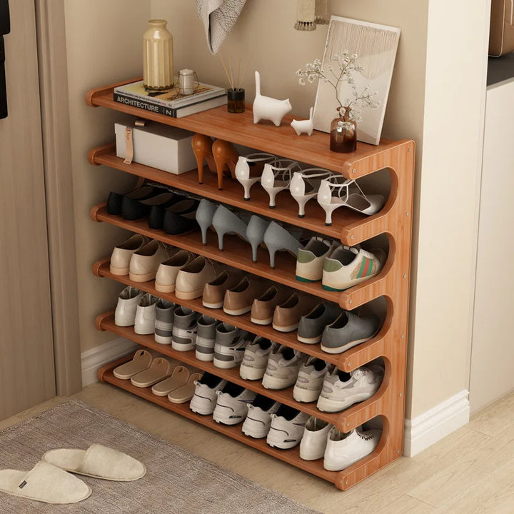 New 80CM Wide Shoe rack shelf simple doorway household economical 6 tier shoe cabinet dormitory shelf bedroom storage organizer