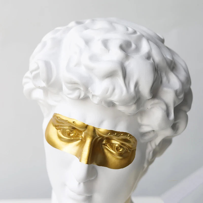 Resin Sculptures And Figures 15cm Bust Nordic Home Decor Statue For Living Room Decoration Desktop Bookshelf White David Gypsum
