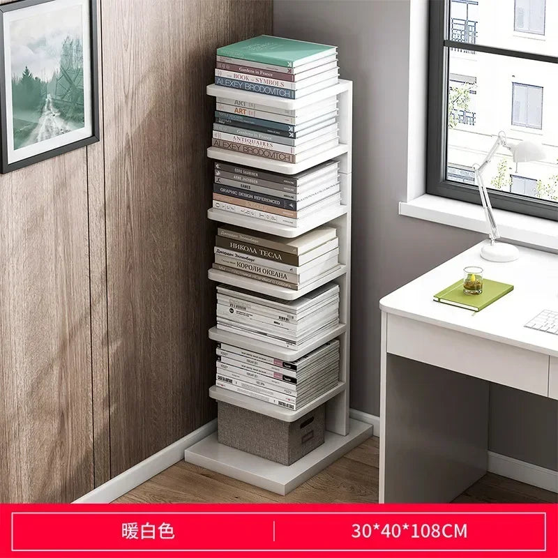 Modern 6 Shelf Tall Bookshelf White Books Rack Floor Simple Industrial Child Book Shelf for Home Bookcases Furniture Book Rack