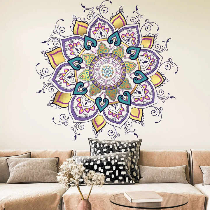 Bohemian Wall Decal Mandala Headboard Decals Bedroom Yoga Studio Meditation Room Home Decor Window Art Vinyl Stickers