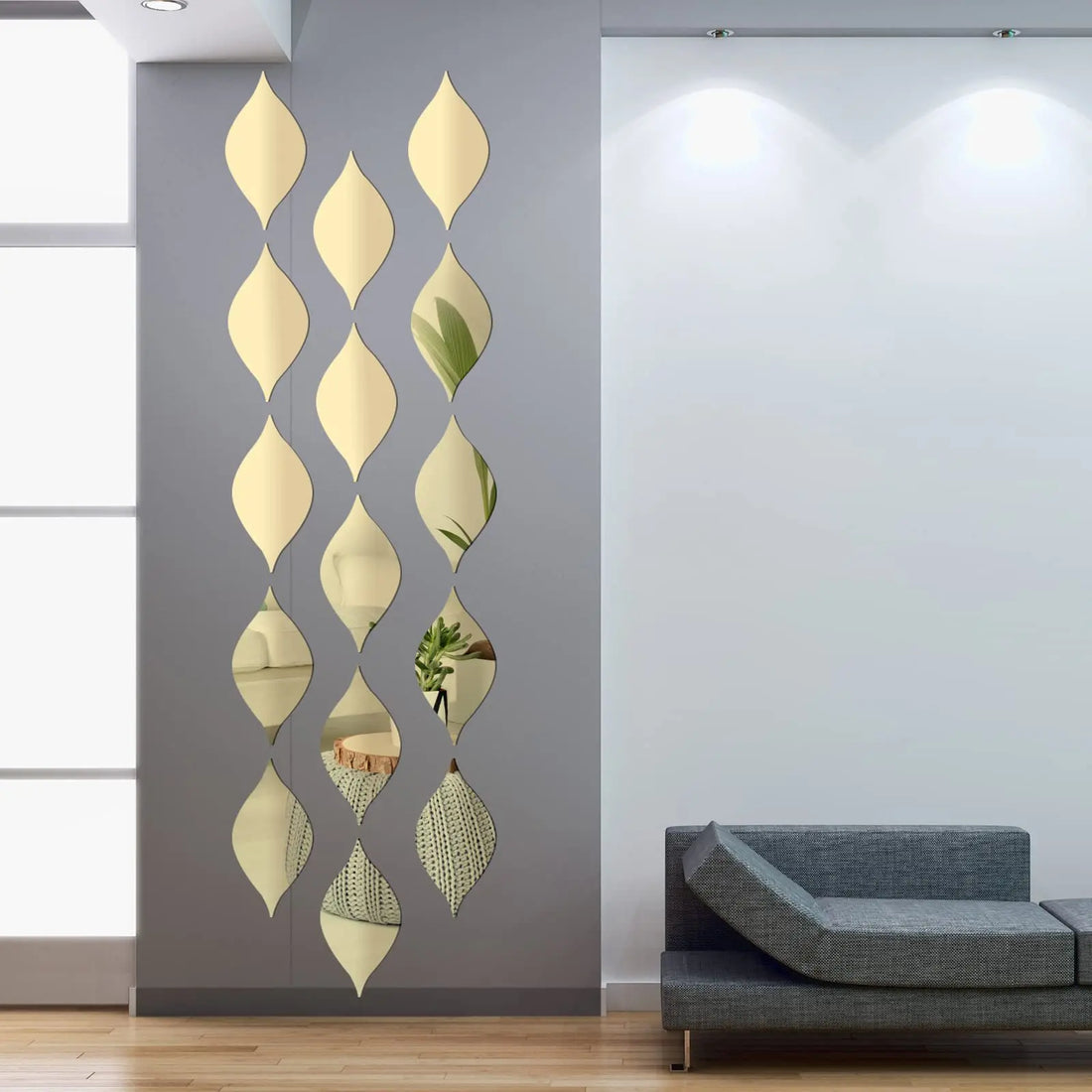 10pcs Acrylic Bathroom Leaf Mirror Wall Sticker Home Decoration Self-adhesive Waterpoof Art Mural Living Room Kitchen Wallpaper