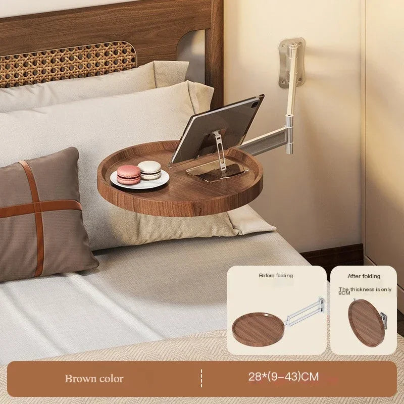 Foldable Wall Mounted Table Bedside Storage Cabinets Multi-Purpose Floating Shelves for Bedroom Living Room Compact Tea Tables