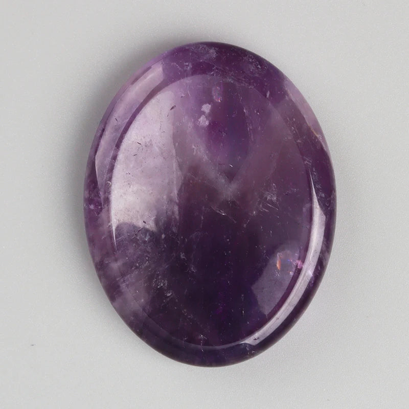 Worry Stone Amethyst Rose Quartz Hand Carved Thumbstone Pocket Meditation Oval Crystal Natural Vitality Relaxation Palm Stone