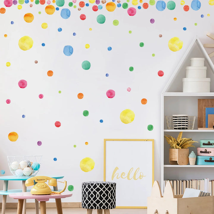 Colorful dot sticker for living room kids room decoration DIY self adhesive wall art decal