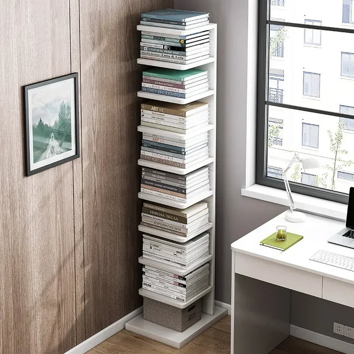 Modern 6 Shelf Tall Bookshelf White Books Rack Floor Simple Industrial Child Book Shelf for Home Bookcases Furniture Book Rack