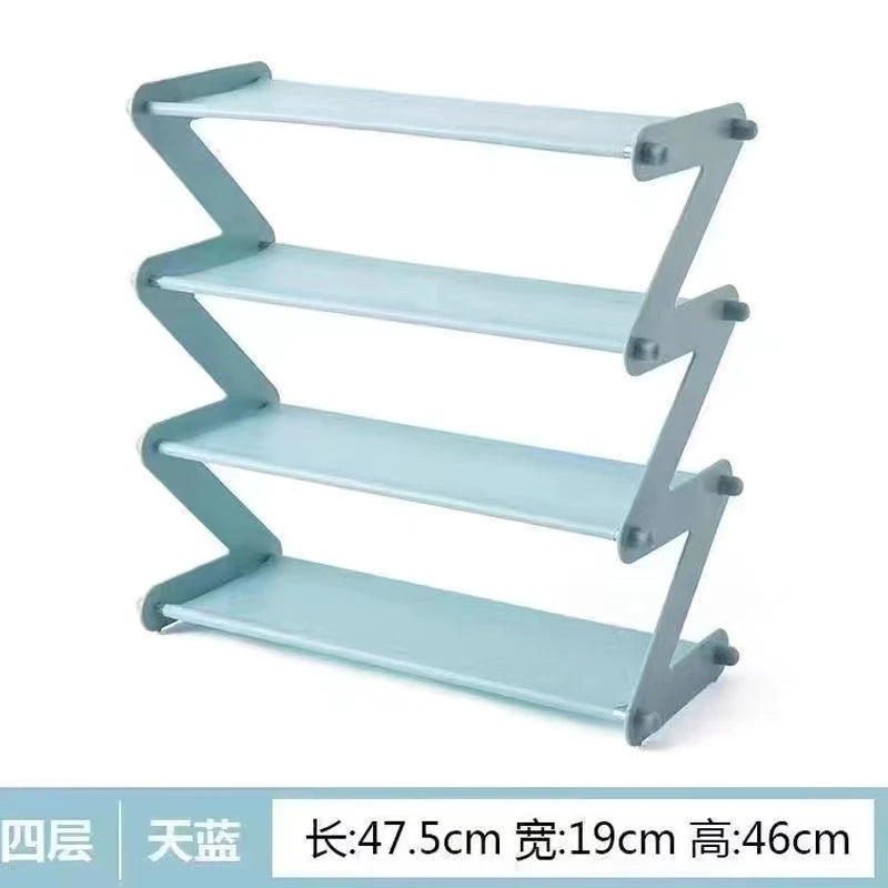 Simple shoe rack storage cabinet, shoe box storage, layered assembly, Z-shaped shoe rack, folding shoe rack, small shoe rack