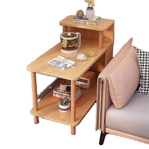 Coffee Table End Table Sofa Side Table,Coffee Table,Bed Side Table With 3-Tier Storage Shelf For Small Space