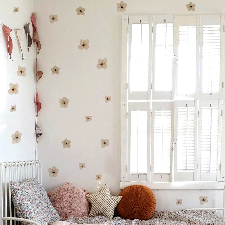 Floral Wall Stickers Boho Nordic Vintage Wall Decals Vinyl Wall Art Decal DIY Home Flower Wall Paper Nursery Home Decor