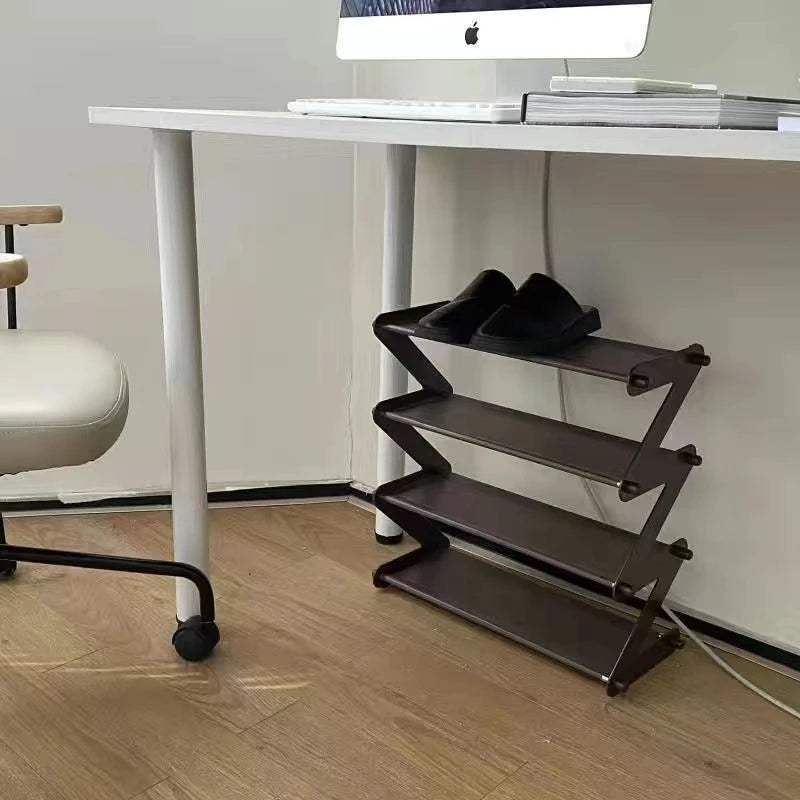 Simple shoe rack storage cabinet, shoe box storage, layered assembly, Z-shaped shoe rack, folding shoe rack, small shoe rack