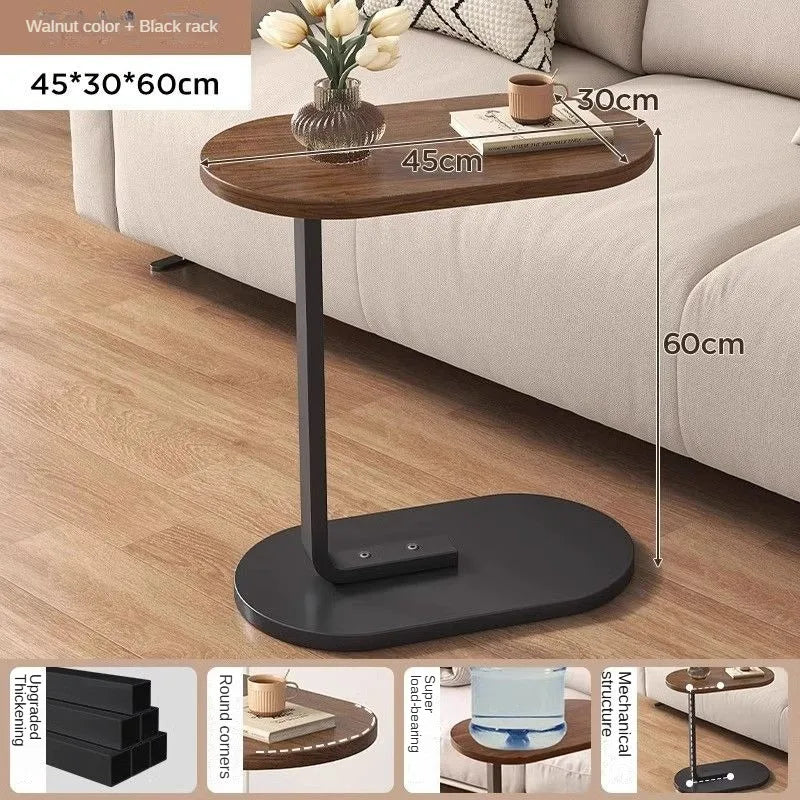 C-shaped Side Table Small Coffee Table Living Room Sofa Table Home Portable Modern Light Luxury Style Home Compact Coffee Table