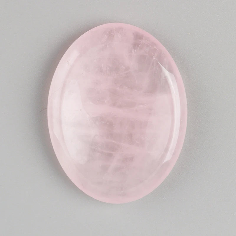 Worry Stone Amethyst Rose Quartz Hand Carved Thumbstone Pocket Meditation Oval Crystal Natural Vitality Relaxation Palm Stone