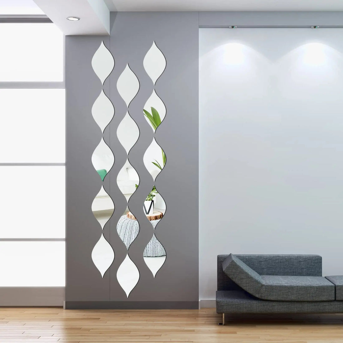 10pcs Acrylic Bathroom Leaf Mirror Wall Sticker Home Decoration Self-adhesive Waterpoof Art Mural Living Room Kitchen Wallpaper