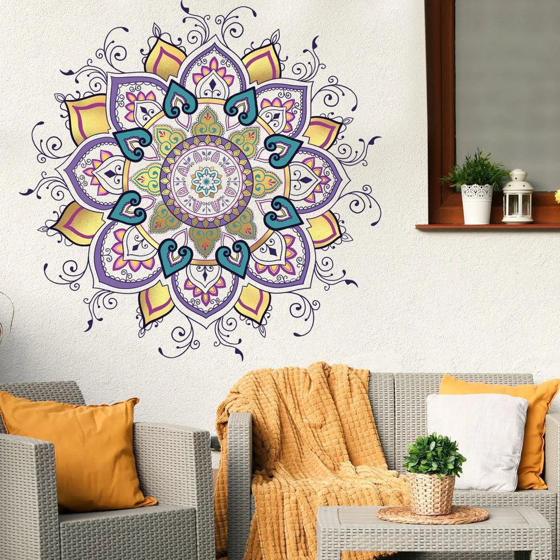 Bohemian Wall Decal Mandala Headboard Decals Bedroom Yoga Studio Meditation Room Home Decor Window Art Vinyl Stickers