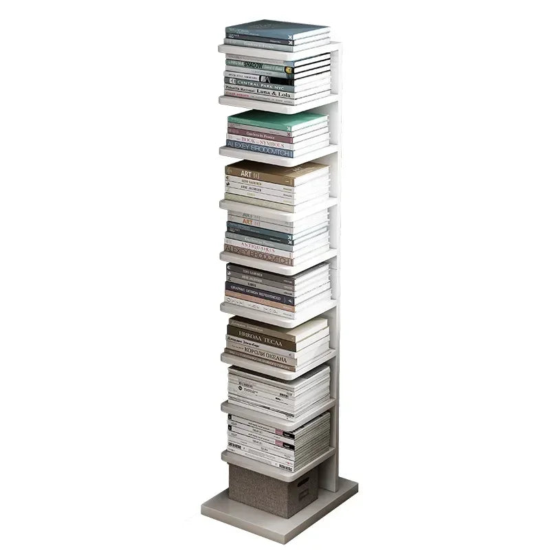 Modern 6 Shelf Tall Bookshelf White Books Rack Floor Simple Industrial Child Book Shelf for Home Bookcases Furniture Book Rack