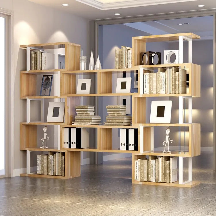 Library Bookcase Wall Mounted Bookshelf Book Case Wooden Cabinet Bookcase