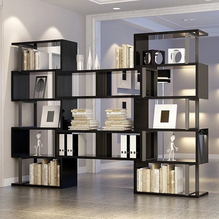 Library Bookcase Wall Mounted Bookshelf Book Case Wooden Cabinet Bookcase