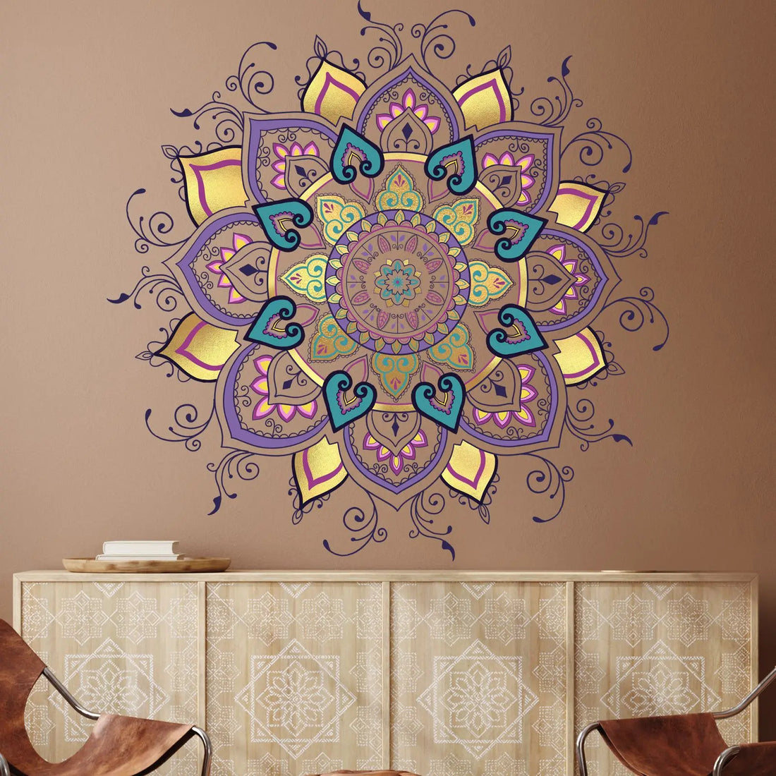 Bohemian Wall Decal Mandala Headboard Decals Bedroom Yoga Studio Meditation Room Home Decor Window Art Vinyl Stickers