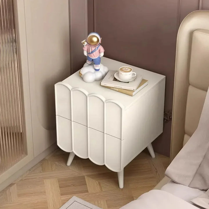 Drawers Minimalist Bedside Table White Nordic Narrow Center Design Bedside Table Pretty European Szafka Nocna Indoor Furniture