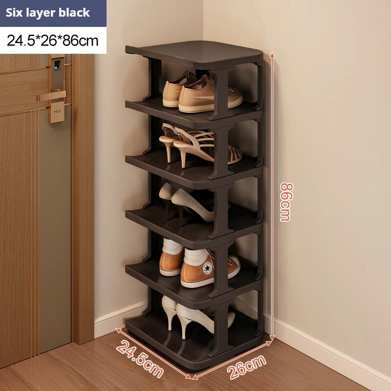 Narrow DIY Shoe Rack Multi-layer Large-capacity Plastic Shoe Rack Stackable Entrance Shoe Rack Save Space For Door Mouth
