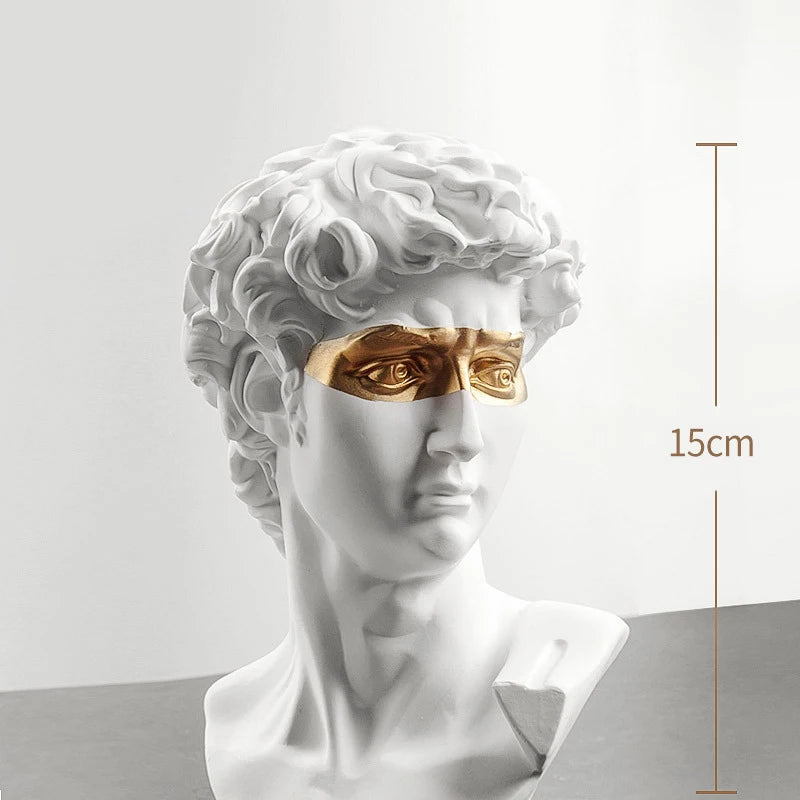 Resin Sculptures And Figures 15cm Bust Nordic Home Decor Statue For Living Room Decoration Desktop Bookshelf White David Gypsum