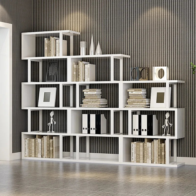 Library Bookcase Wall Mounted Bookshelf Book Case Wooden Cabinet Bookcase