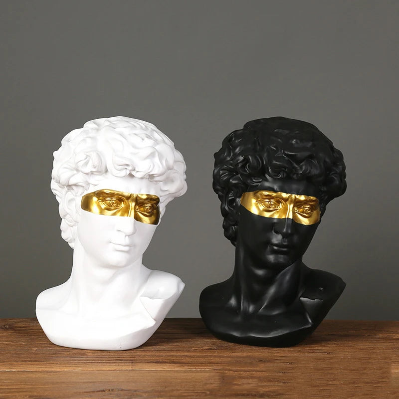 Resin Sculptures And Figures 15cm Bust Nordic Home Decor Statue For Living Room Decoration Desktop Bookshelf White David Gypsum