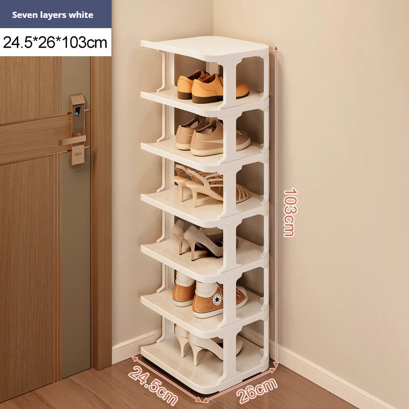 Narrow DIY Shoe Rack Multi-layer Large-capacity Plastic Shoe Rack Stackable Entrance Shoe Rack Save Space For Door Mouth