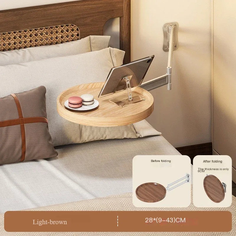 Foldable Wall Mounted Table Bedside Storage Cabinets Multi-Purpose Floating Shelves for Bedroom Living Room Compact Tea Tables