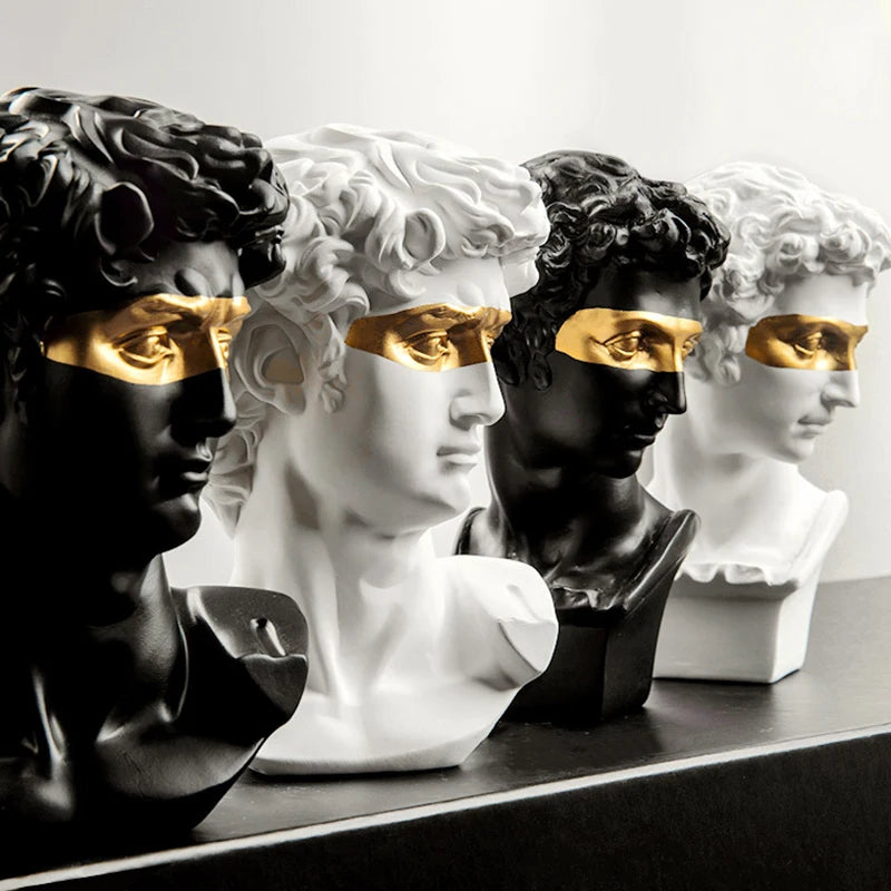 Resin Sculptures And Figures 15cm Bust Nordic Home Decor Statue For Living Room Decoration Desktop Bookshelf White David Gypsum